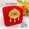 Latón bañado en oro, dos tipos de colgantes de campana, colgante de candado de longevidad para mujer, amuleto de la fortuna y accesorios de colgante de loto
