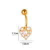 Henson Clássico Aço Inoxidável Barra com Zircônia Incrustada de Cobre Forma de Cobra Coração Forma de Flor Joia para Piercing no Umbigo