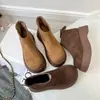Botas de moda con plataforma 2026 de invierno modernas nuevas botines Chelsea retro para mujeres menudas con forro de felpa
