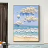 Pintura al Óleo Texturizada Tridimensional Abstracta Pintura Decorativa para Sala de Estar Lujo Accesible Pintura Atmosférica de Piso a Techo Pasillo Pasillo Entrada de Escalera Pintura Colgante
