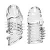 Pleasure Click Espinas Débiles Set de 2 Manga de Pene de Cristal Transparente para Hombres con Espinas Extendidas, Juguete Sexual