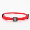 Pulsera de Cuerda Milanés Multicolor Lista para Usar Transfronteriza Día de la Madre Acero Inoxidable Negro Grabado Pulsera de Cuerda Trenzada Ajustable