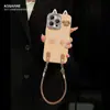 Lanyard de Muñeco Cachorro Adecuado para Funda de Teléfono Móvil Apple 17Promax Iphone15 Lindo 16 Hilo de Pluma Película para Lente 14