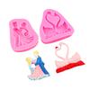 Amante Cisne Doble Rosa DIY Plegable Azúcar Horneado Decoración de Pastel Herramienta de Silicona Molde de Chocolate Gota de Goma Piedra Plástico
