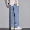 Estilo Novo Primavera e Verão 2026 Calça Solta Reta Respirável Tendência Jeans de Perna Larga Masculino Primavera e Verão
