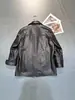 Para Exportación 2025 Estilo Europeo y Americano Transfronterizo Nueva Ropa de Mujer Estilo Oscuro Chaqueta de Cuero Moda Cuello de Camisa Corto Cortavientos