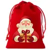 Bolsa de Dulces Navideños 2026 Bolsa de Terciopelo con Cordón Envoltura de Caramelo de Manzana para Nochebuena Bolsa de Regalo Decoración de Pared Navideña