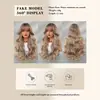 Pelucas Populares Europeas y Americanas para Mujer, Cabello Largo Ondulado Dorado Degradado con Flequillo Completo, Peluca Realista de Cabeza Completa para Uso Diario, 26 Pulgadas