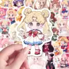 124 Adesivos da Sailor Moon Versão Q, Capa de Celular e Decalques para iPad com Tema de Anime Japonês, à Prova d'Água