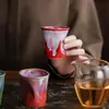 Taza de té de cerámica cocida en horno creativo, juego de té Kung Fu, taza Jianzhan, taza de té vidriada multicolor, taza de maestro, cuenco de té, taza personal para degustación de té