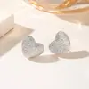 Brincos de Tarraxa de Design de Nicho Transfronteiriços Europeus e Americanos para Mulheres Exquisitos Coração Fosco Estrela Fofo Simples Luxo Leve Brincos de Agulha de Prata