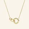 Colar Pingente Círculo Geométrico Color-Block Design de Nicho Banhado a Ouro 18K Colar de Moda Personalizado Item Quente Transfronteiriço