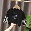 G2167# camiseta de algodón de manga larga para niños otoño ropa infantil primavera y otoño ropa infantil camiseta interior para niños chaqueta ropa de otoño ropa infantil T de moda