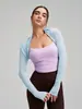 Nuevo Chal Deportivo de Manga Larga para Yoga Danza Cardigan de Color Sólido para Fitness Chaleco Pequeño Cubre Pechos Blusa Deportiva para Entrenamiento
