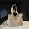 Bolsa de Lona Casual para la Escuela, Bolso Grande para Estudiante Universitaria, Nuevo Estilo, Bolso de Hombro Versátil, Bolso Transfronterizo de Moda