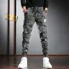 Pantalones casuales camuflados nuevos para hombre de primavera y otoño, holgados, talla grande, ajustados, de primavera, modernos, estilo americano, con cordón en el tobillo, pantalones harén