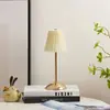 Lámpara de Mesa de Tela Transfronteriza Lámpara de Noche Plegable Estilo Nórdico Lámpara de Mesita de Noche para Dormitorio Lámpara Recargable Lámpara LED de Ambiente Estilo Lujo Ligero