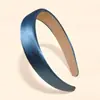 Diadema de satén retro europea y americana transfronteriza para mujer, elegante diadema de ala ancha, accesorios para el cabello de color sólido simple, joyería de celebridades de Internet