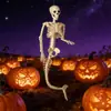 Decoración de esqueleto de Halloween 90 cm sirena fantasma colgante con articulaciones ajustables, adorno colgante, esqueleto realista de terror