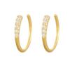 Pendientes de Aro con Forma de C de Plata S925 con Diamante Destellante Banyan Tree para Mujer, Lujo Ligero, Exquisitos, de Nicho, para Lóbulo Perforado, Pendientes Sencillos