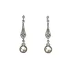 Pendientes Largos de Perlas Estilo Francés Romántico, Estilo Corte Vintage, Lujo Ligero, Incrustados de Diamantes, Extravagantes, Únicos, Pendientes Brillantes