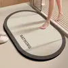 Tapete de Chão Antiderrapante Absorvente de Água para Banheiro Porta de Vaso Sanitário Lavabo Lama de Diatomáceas Secagem Rápida Tapete de Pé Tapete de Banheiro Cortável