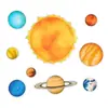 Espaço Universo Sol Planeta Astronauta Foguete Borboleta Voando Bebê Bolo de 1º Aniversário Decoração Topper Inserção