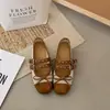 Sapatos Retro Mary Jane Estilo Ballet 2026 Boca Rasa Fivela Dupla Estilo Simples Laço Nova Moda Sapatos Casuais
