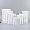 Saco de embalagem para alimentos lanches com saco de papel Kraft branco aluminizado em estoque Saco Ziplock autoportante para chá com logotipo impresso