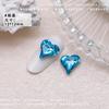 12 x 13 arte de uñas de corazón torcido de cristal joyería de diamante puntiagudo de corazón torcido hielo a través de explosiones amor Super Flash taladro de uñas al por mayor