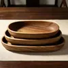 Bandeja de té de nogal vintage, bandeja de té dividida estilo chino, juego de té, plato de postre, plato para merienda de la tarde, plato de frutas