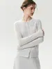 Cárdigan de cachemira con estampado floral 3D y cuello redondo para otoño e invierno, suéter de punto fino de un solo botón para mujer, top versátil de manga larga