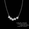 Anel de pedra preciosa com flor de rosa branca de neve, design noturno, colar com sorriso de zircônia e renda banhada a ouro 18K