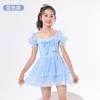 Traje de baño de una pieza con lazo dulce para niñas, novedad de 2025, traje de baño ajustado para vacaciones de primavera, venta al por mayor