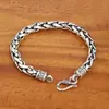 Pulsera de Plata para Hombre Chapada en Cobre y Plata Moda Vintage Pulsera Trenzada Retorcida para Regalo de Cumpleaños de Novio Joyería