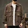 Jaqueta Jeans Casual Masculina Estilo Americano Fresca Tendência Marca Resistente Roupa de Trabalho Versátil Retrô Clássica Japonesa para Primavera e Outono