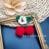 Fresa girasol rojo lana Cereza uva tejido pendientes infantiles de tela tejida a crochet hechos a mano accesorios para ropa