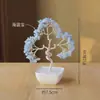 Cristal Natural Água-Marinha Árvore da Vida Base de Cerâmica Árvore da Vida de Cristal Árvore da Fortuna de Cristal Criativa Ornamentos da Fortuna