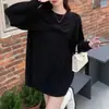 Vestido Suéter Coreano Dongdaemun Otoño/Invierno Sexy Lazo Tejido Casual Único Hombros Descubiertos Longitud Media Navidad y Año Nuevo