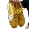 Couro Macio Casual Respirável Malha Única Outdoor Caminhada Corrida Tênis Forrest Gump Sola Grossa Malha Vermelha Sapatos de Treino Alemães para Mulheres