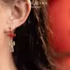 Pendientes de Clip Rojos Festivos Ipink para Mujer Sin Perforaciones, Nuevos Pendientes de Boda de la Ciudad Prohibida