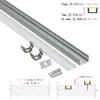 Kit de perfil de alumínio para fita de LED, ranhura de alumínio embutida, carcaça de luz de LED para escritório, barra de luz dura para armário 12x7