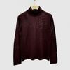 Suéter Pulôver Tricot de Lã Fina Nova Austrália Calibre 16 Gola Alta Cor Sólida Manga Longa Fino Camada de Base Suéter Intelectual