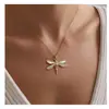 Amazon Transfronterizo Nuevo Collar Dorado Redondo de Rosa Moda para Niñas Elegante Temperamento Estilo Mid-Century Cadena para la Clavícula