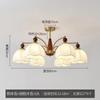 Lámpara de araña para sala de estar estilo francés, Lámpara de dormitorio estilo vintage color crema, Lámpara de comedor estilo americano para pasillo, Madera de nogal antigua, Nuevo modelo 2026