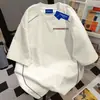 Camiseta de Manga Corta con Estampado de Letras de Marca Ins Trendy Estilo Coreano para Mujer Verano 2025 Holgada y Linda Versátil Estudiante Top de Cuello Redondo