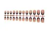 Uñas Postizas de Presión Estilo Oscuro Europeo y Americano Chica Caliente con Pedrería 24 Piezas Uñas Falsas Terminadas Venta Caliente de Comercio Exterior Uñas Postizas al por Mayor Uña