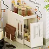 Prateleira de Armazenamento de Temperos Cozinha Armazenamento Temperos Multifuncional Bancada Borda Estreita Doméstico Extraível Multicamadas Gabinete Organizador