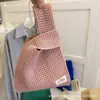 Bolso Nuevo de Punto Hueco Bolso de Mano a Juego Dopamina Bolso Tejido Bolso de Mano Verano Lana Bolso Ventilado