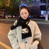 Bufanda Tejida Suave y Cera de Cachorro Lindo con Lana para Mujer Invierno Estilo Coreano Bufanda Larga Cálida Chal de Estudiante